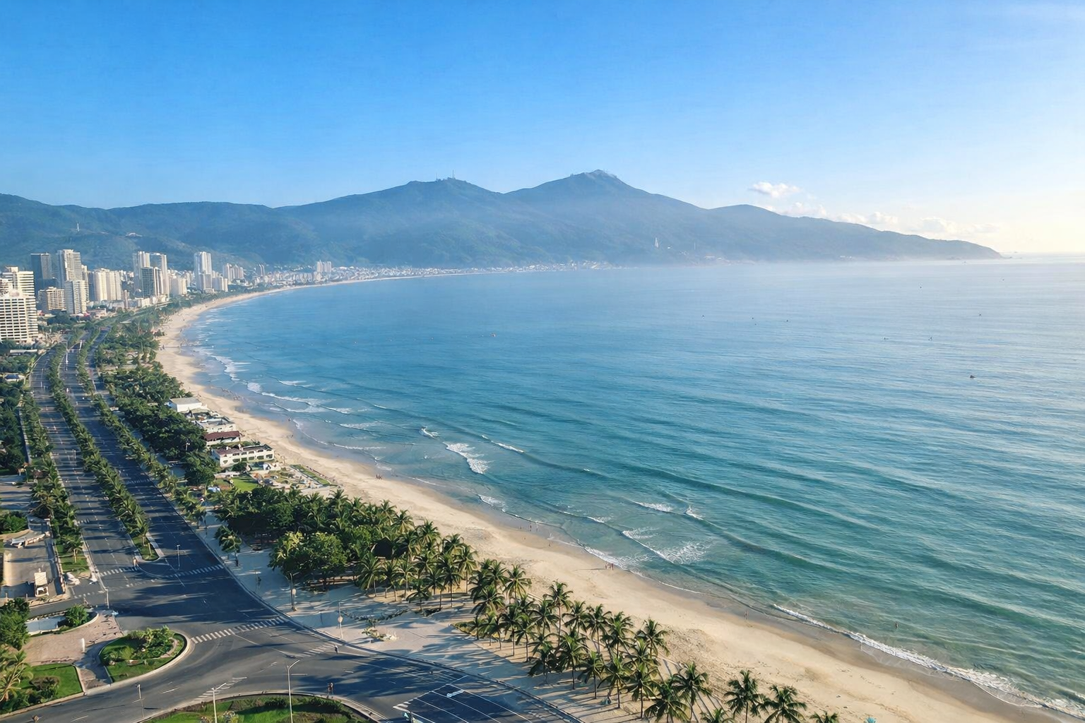 My Khe Beach coastline in Da Nang Vietnam